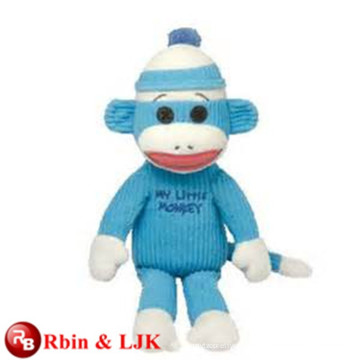 OEM suave ICTI juguete de peluche fábrica de felpa mono mono azul